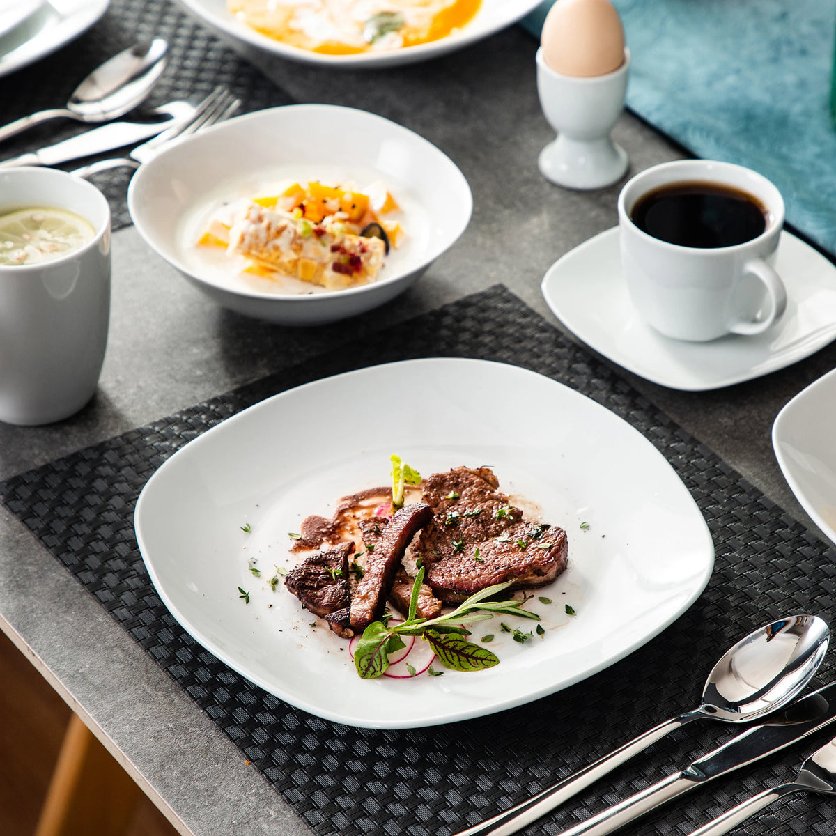MALACASA Elisa Dinnerware Set For 6 Porcelain Service Tableware