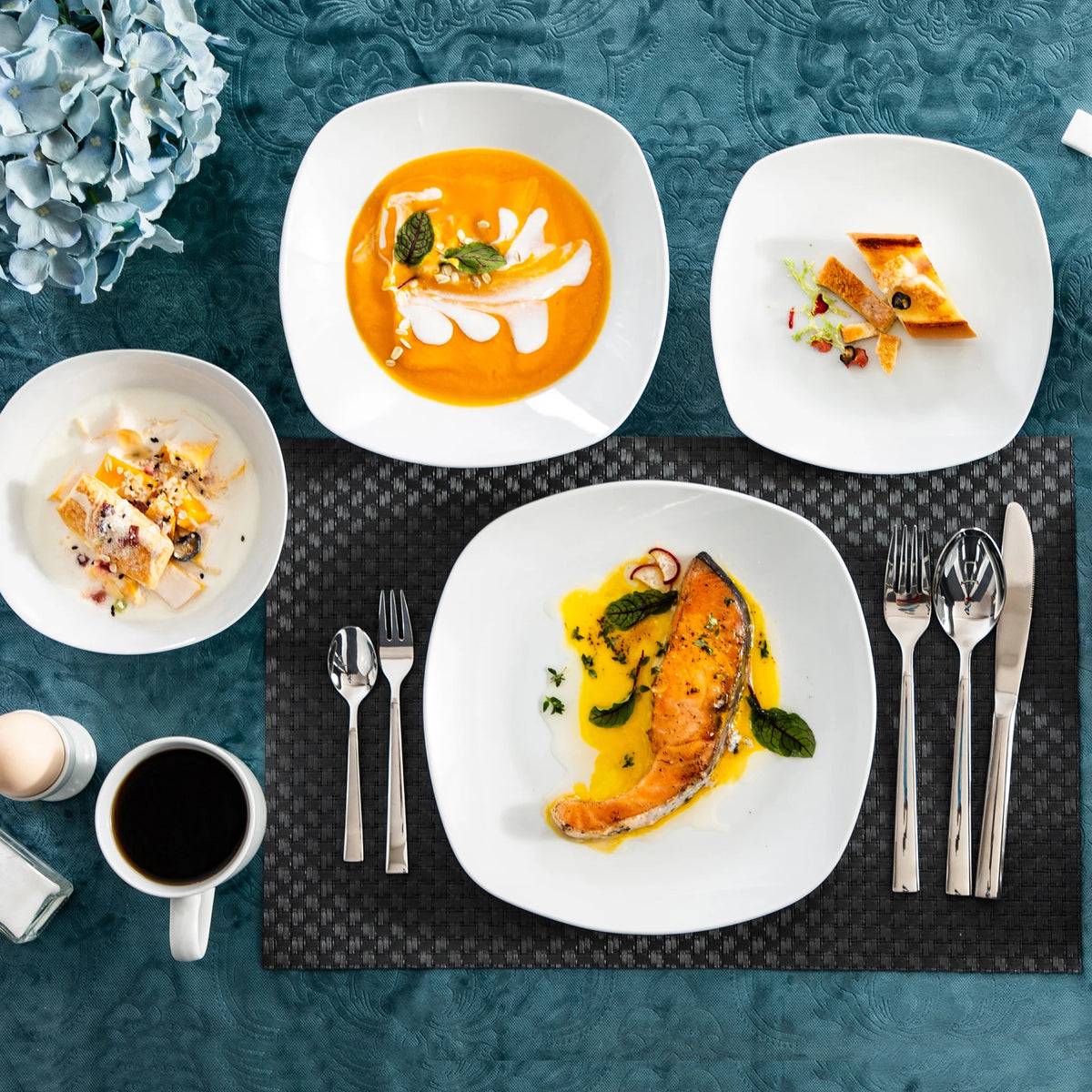 MALACASA Elisa Dinnerware Set For 6 Porcelain Service Tableware