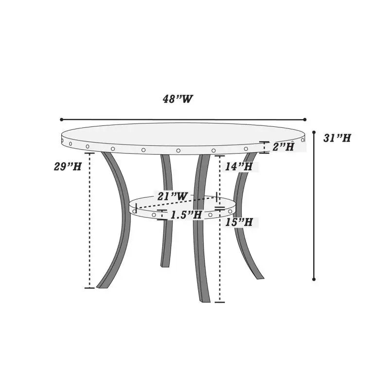 5pc Dining Set with 1 Classic Dining Table & 4x Side Chairs,Round Table, Chair