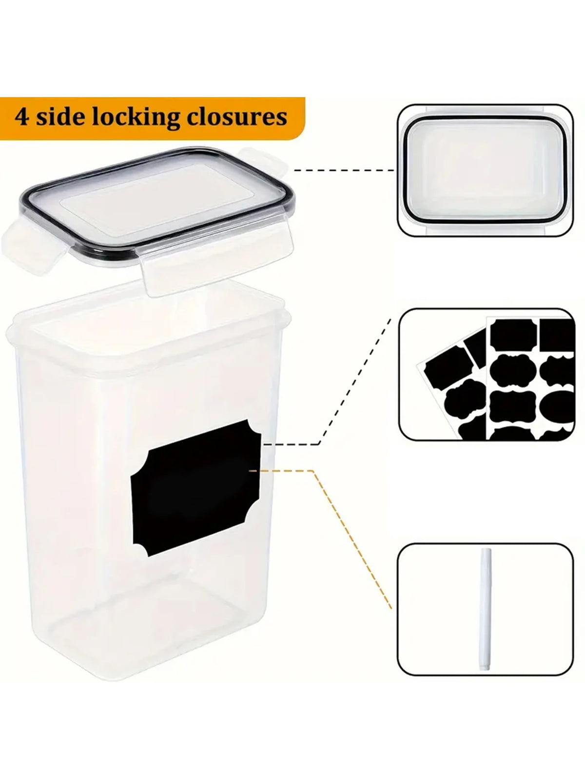 Airtight Food Storage Containers With Labels 24 Piece Set