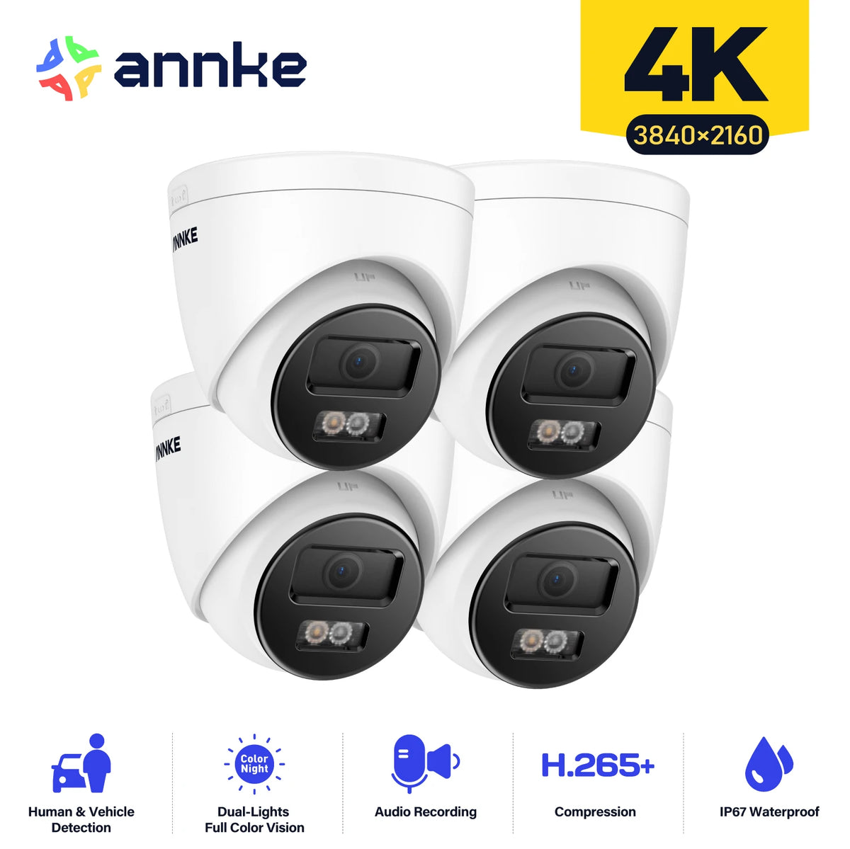Annke 4K 8MP Outdoor POE Bullet Camera With AI Detection