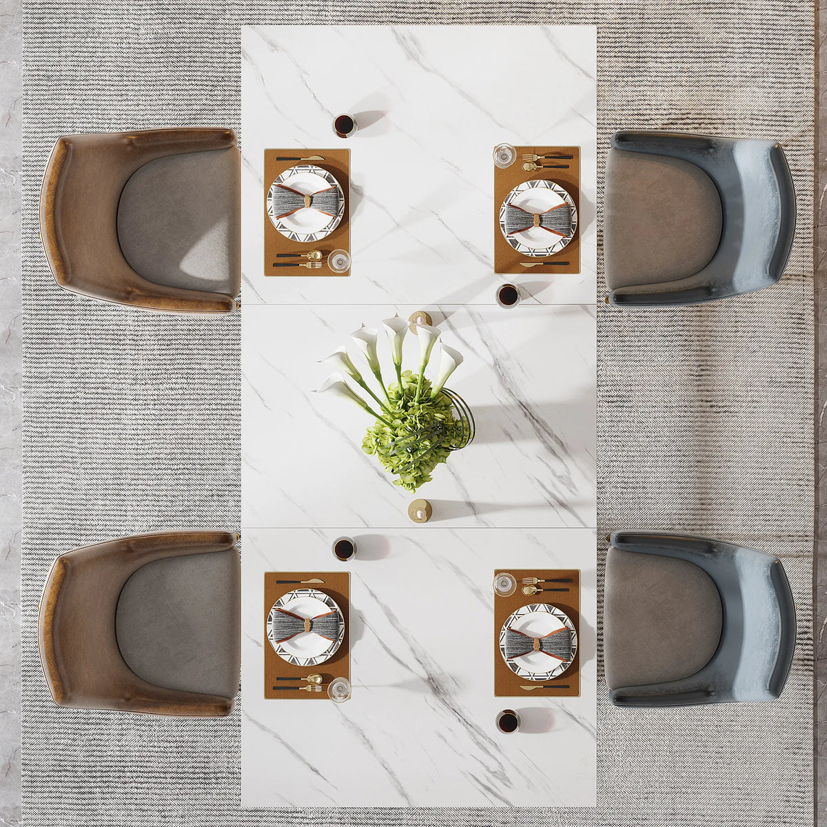 Tribesigns Modern Faux Marble Dining Table for Kitchen and Home