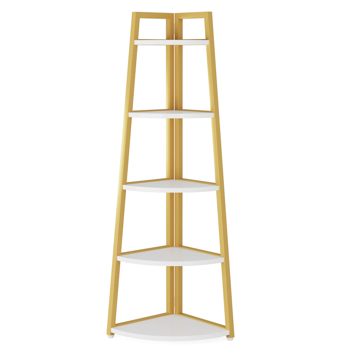 Tribesigns 5 Tier Corner Bookcase Wood Storage Rack Modern Design