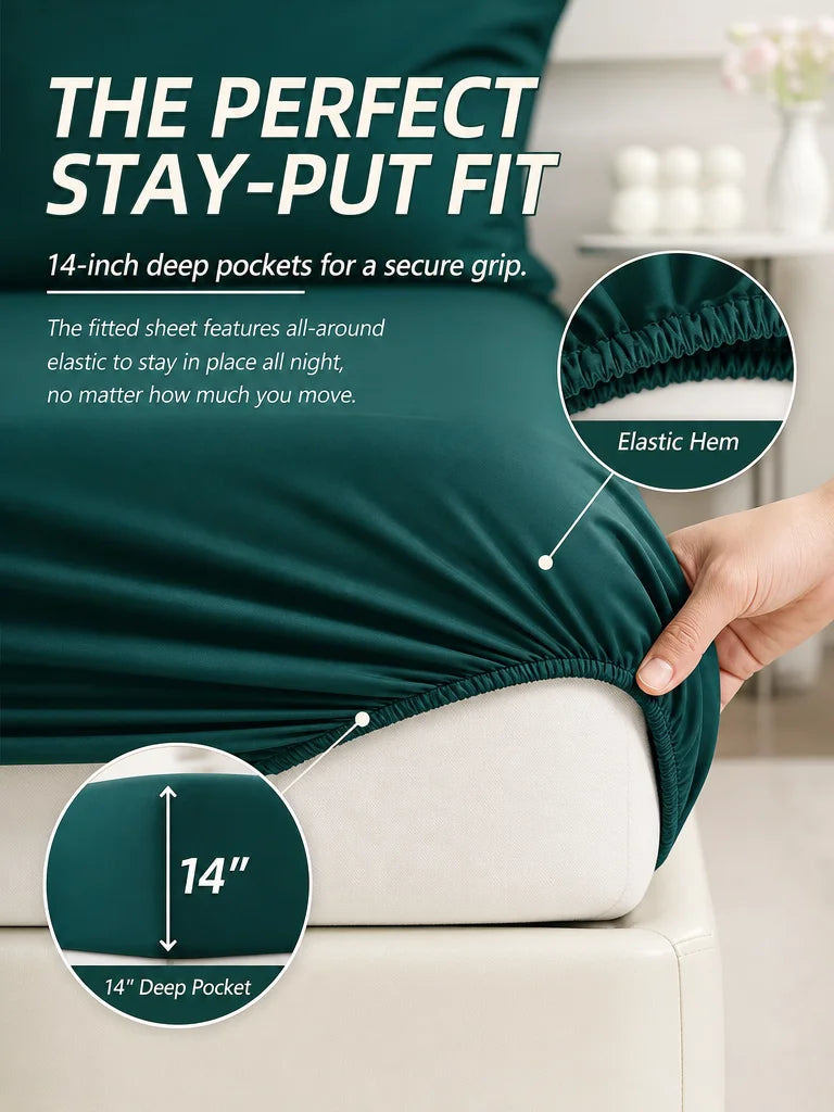 EasYum 5 Piece to 7 Piece Polyester Bedding Set Quilted