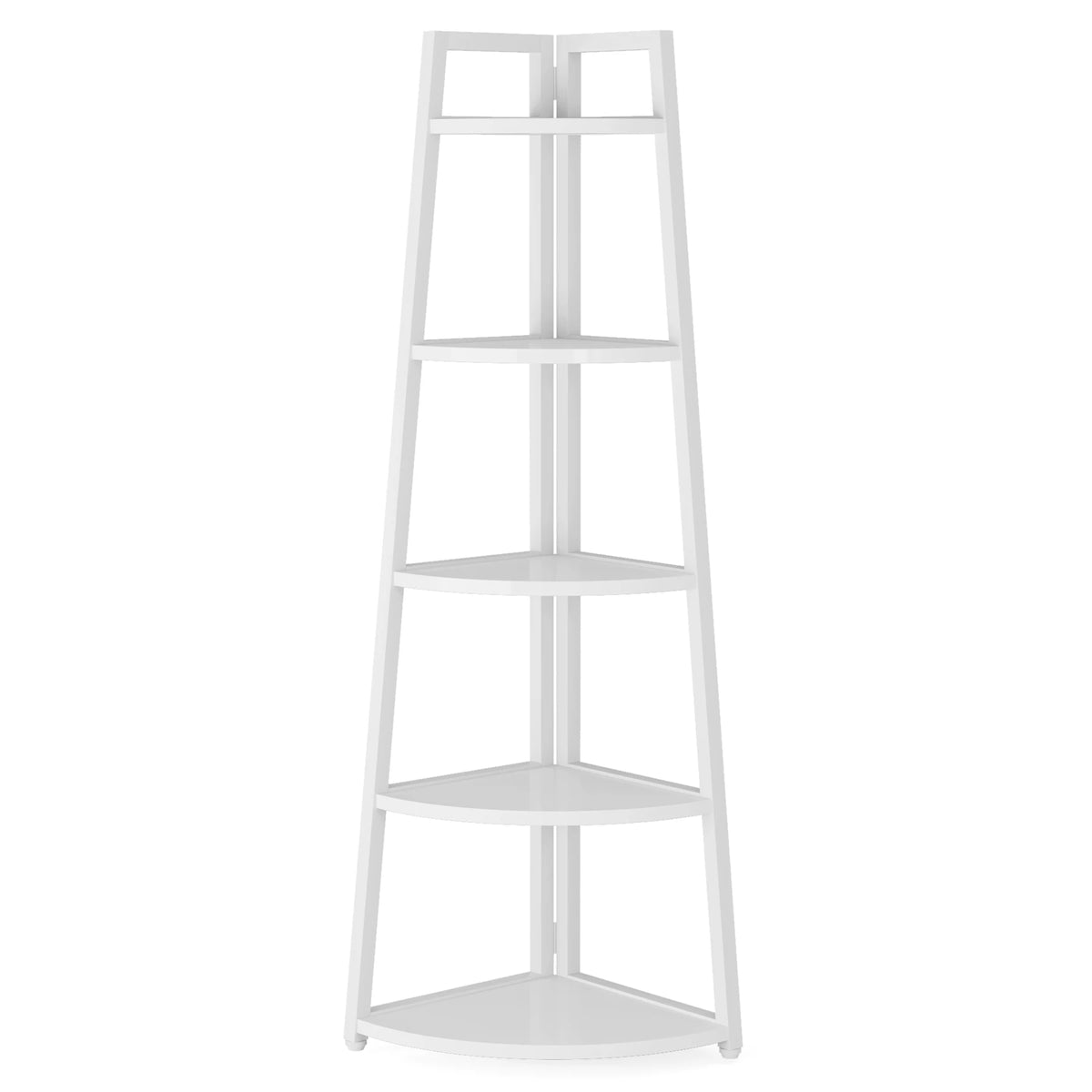 Tribesigns 5 Tier Corner Bookcase Wood Storage Rack Modern Design