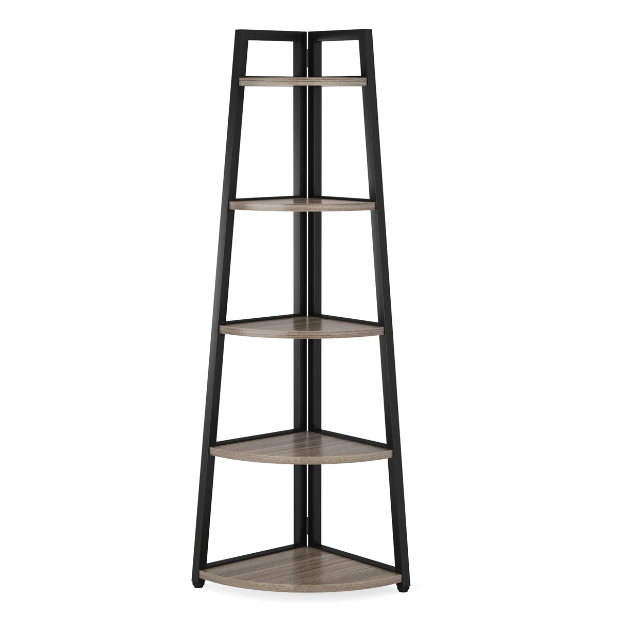 Tribesigns 5 Tier Corner Bookcase Wood Storage Rack Modern Design
