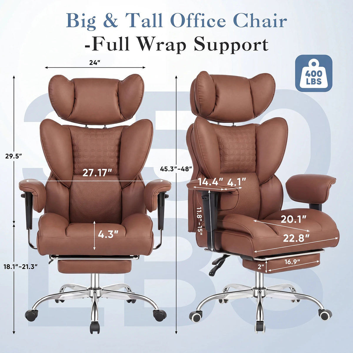 JHK Ergonomic Reclining Gaming Office Chair With Adjustable Armrests