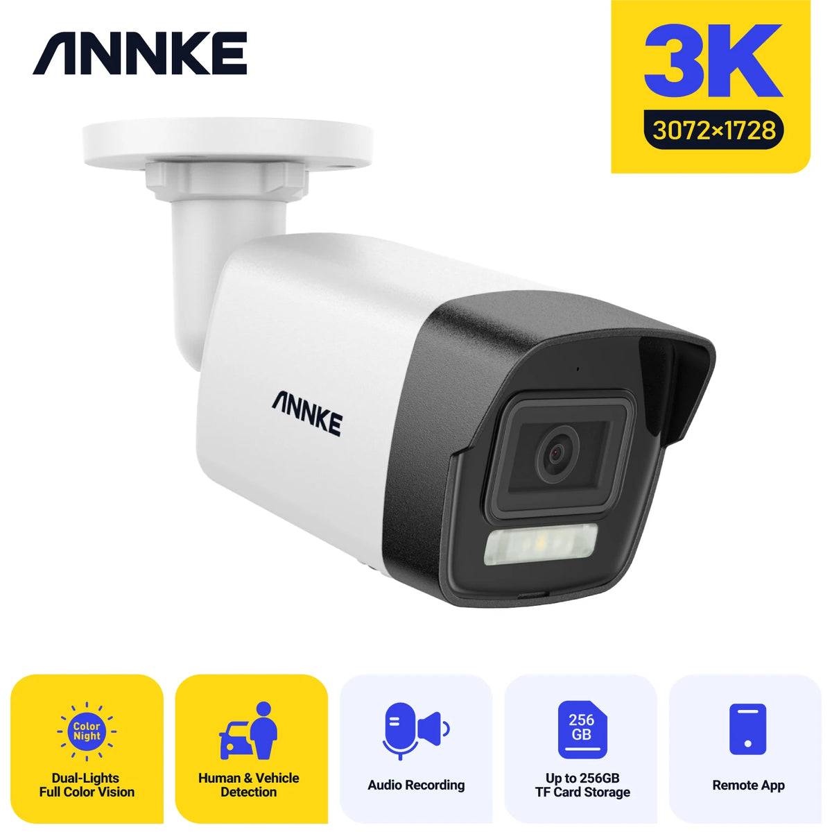 Annke 4K 8MP Outdoor POE Bullet Camera With AI Detection