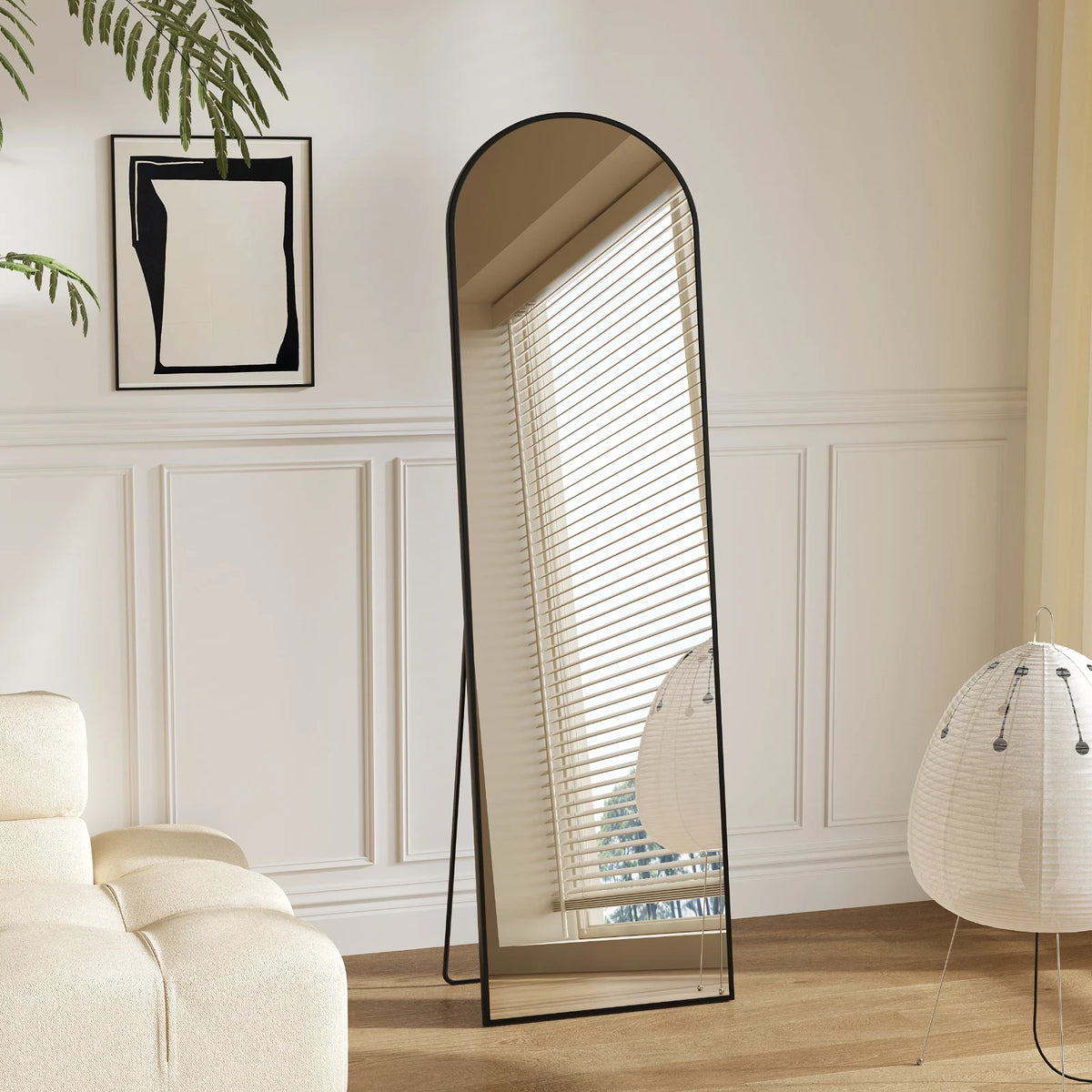 JHK Full Length Floor Mirror With Stand Aluminum Frame