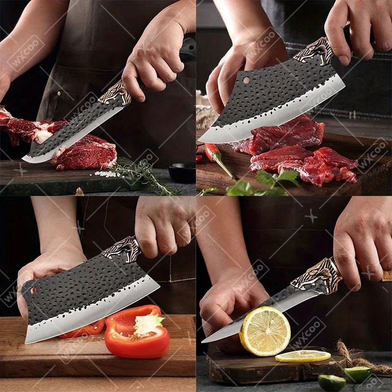 WXCOO 8 Piece Professional Kitchen Chef Knife Set Stainless Steel Forged