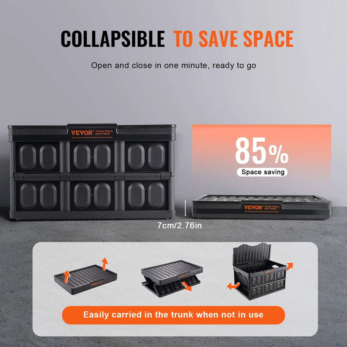 SucceBuy Collapsible Storage Bins With Lids Stackable Utility Crates