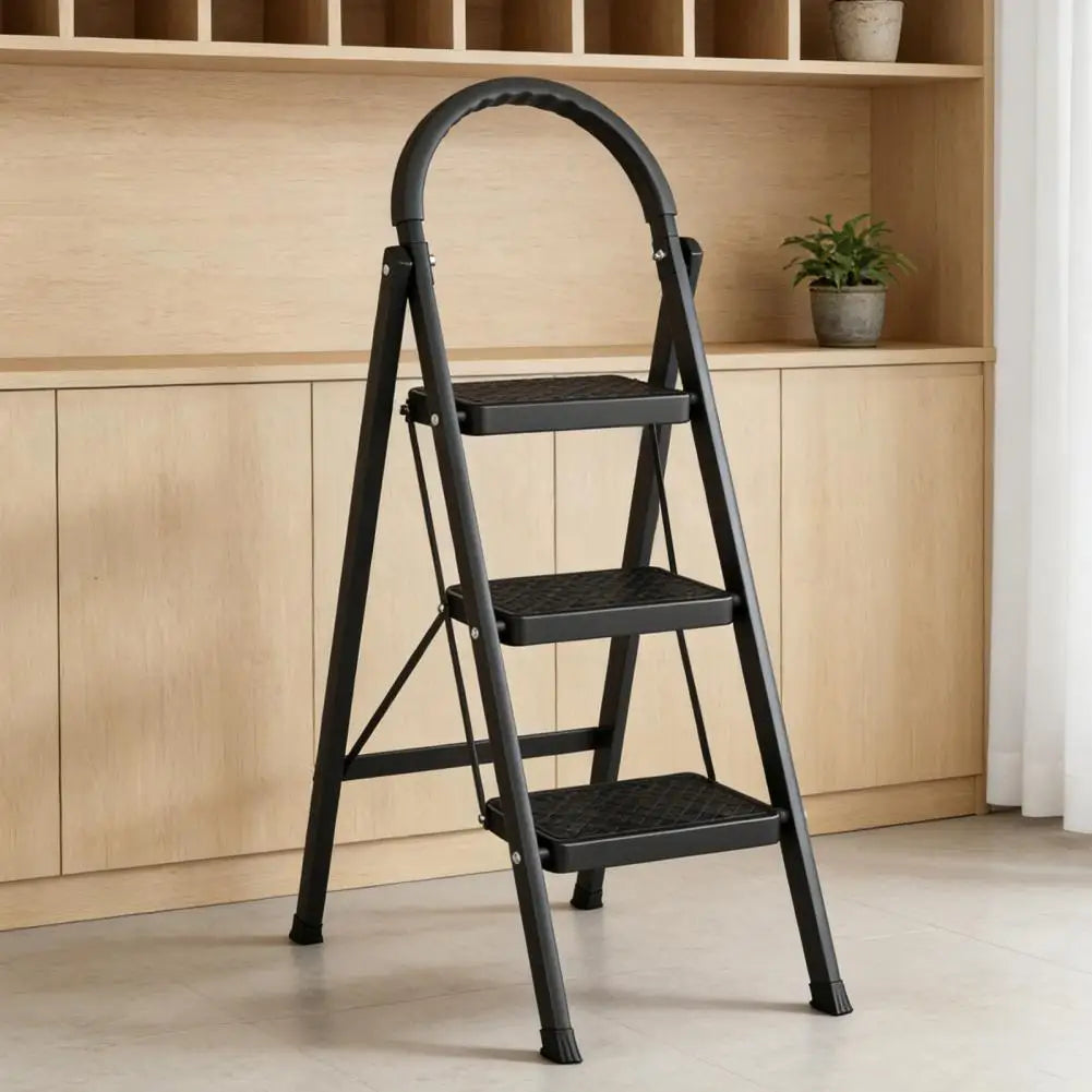 3 Step Ladder Folding Step Stool Multi-Purpose Collapsible Ladder for Home or RV Outdoor Work Heavy Duty 330 lbs Load
