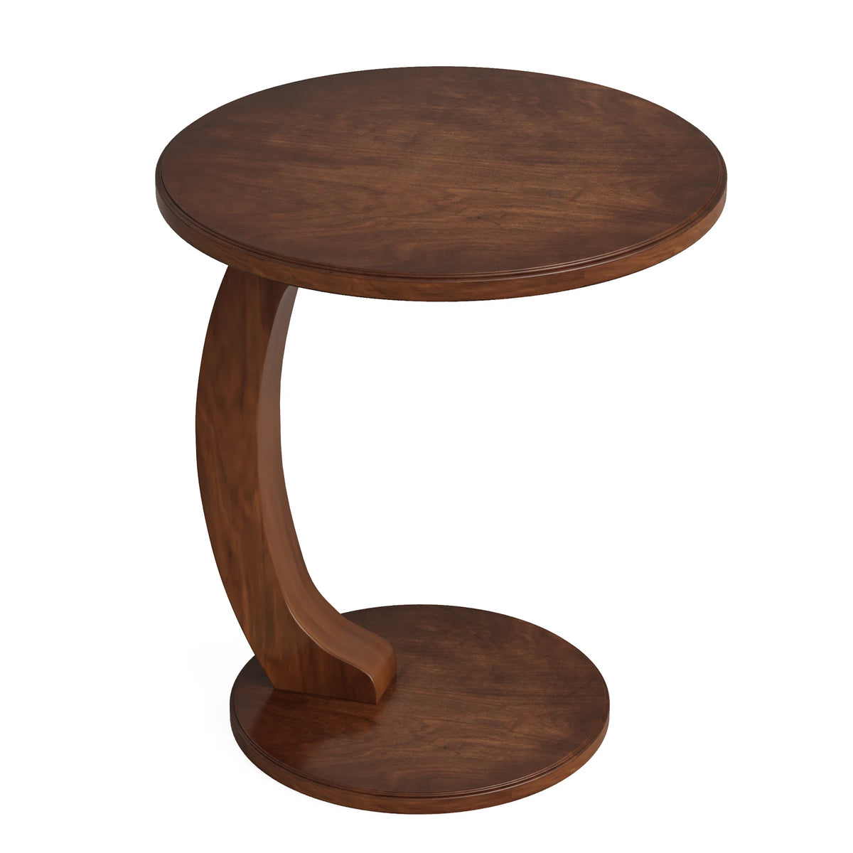 Tribesigns Round Wood Mid Century End Table For Living Room
