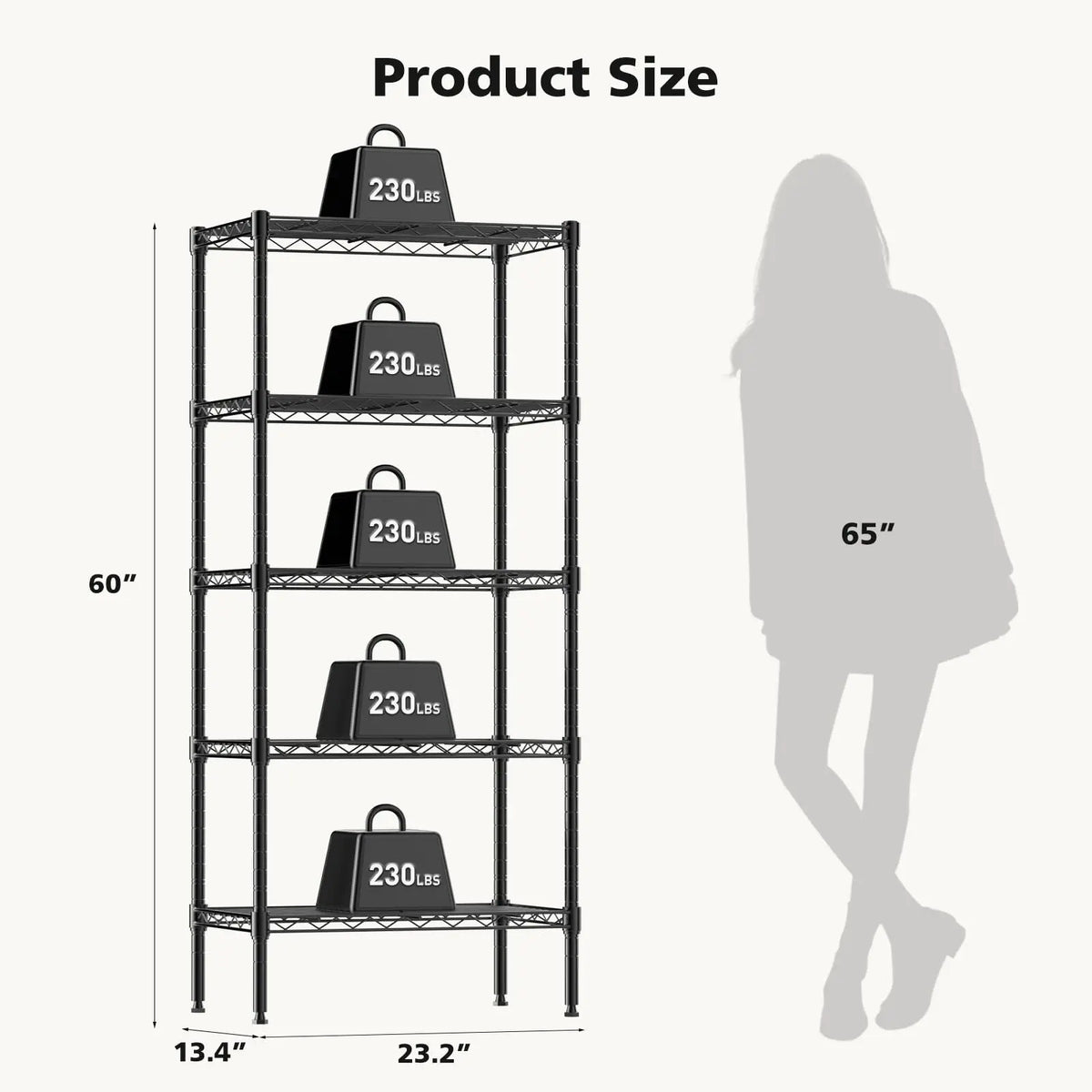 JHK Adjustable Metal Wire Storage Shelf Organizer For Home Kitchen