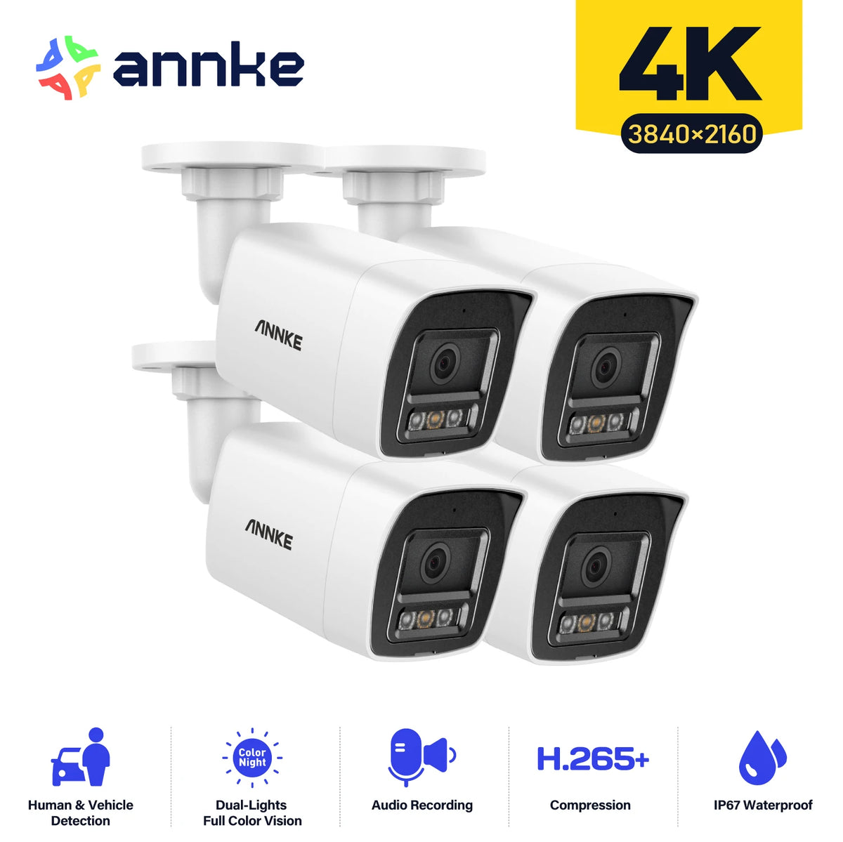 Annke 4K 8MP Outdoor POE Bullet Camera With AI Detection