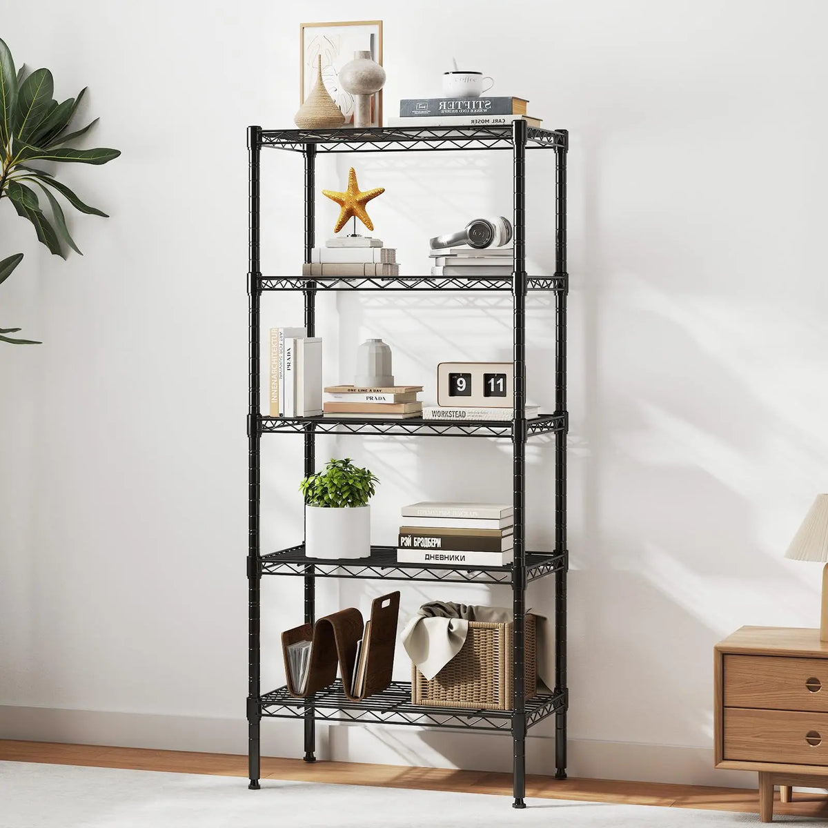 JHK Adjustable Metal Wire Storage Shelf Organizer For Home Kitchen