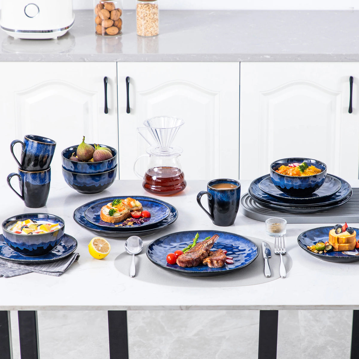 Malacasa 16 32 48 DinnerwareSet For 4 8 12 MicrowaveSafe