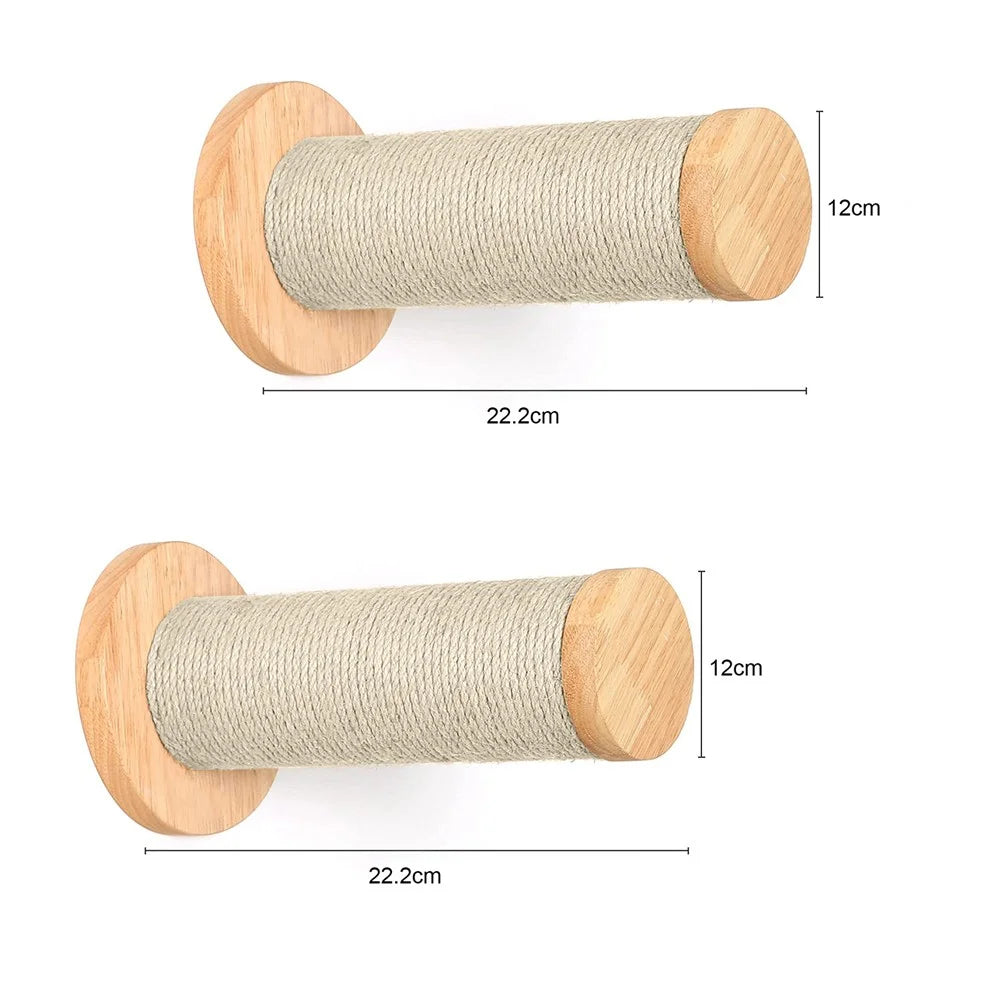 Wall Mounted Cat Climbing Stairway With Sisal Scratching Post