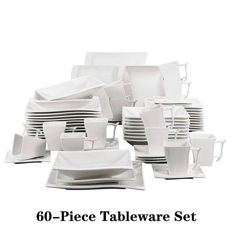 MALACASA Flora Porcelain Dinner Set For 12 Tableware