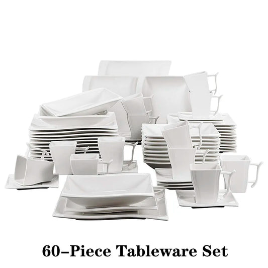 MALACASA Flora Porcelain Dinner Set For 12 Tableware