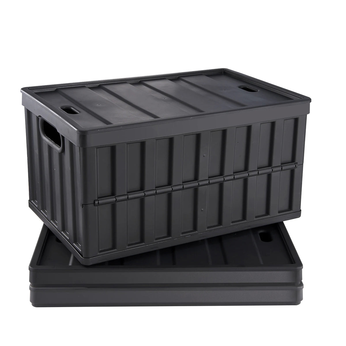 SucceBuy Collapsible Storage Bins With Lids Stackable Utility Crates