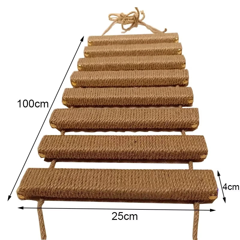 Wall Mounted Cat Climbing Stairway With Sisal Scratching Post