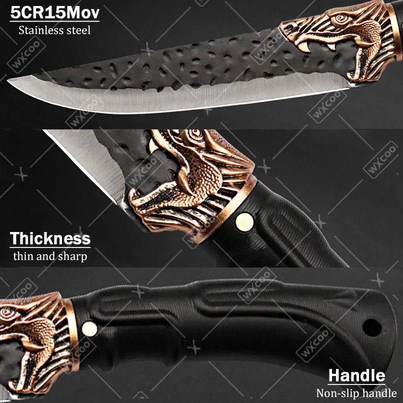 WXCOO 8 Piece Professional Kitchen Chef Knife Set Stainless Steel Forged
