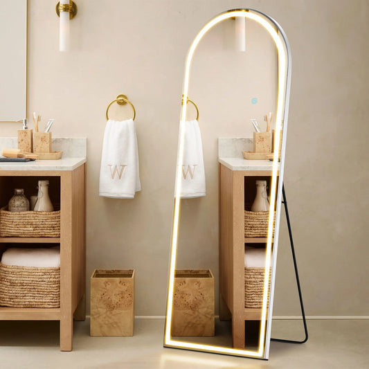 JHK LED Dimmable Full Length Mirror With Aluminum Frame