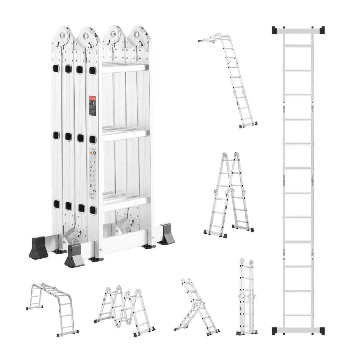 SucceBuy 7 In 1 Folding Telescoping Ladder for Home Use