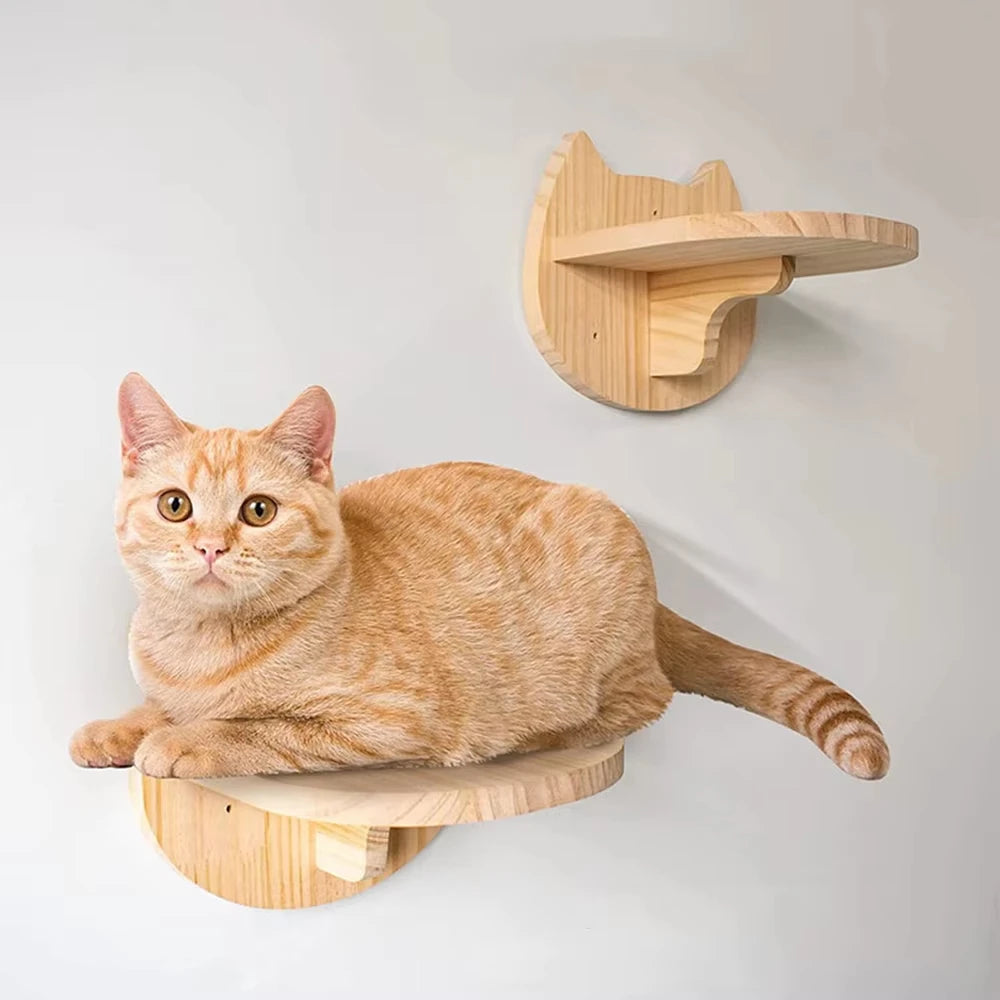 Wall Mounted Cat Climbing Stairway With Sisal Scratching Post