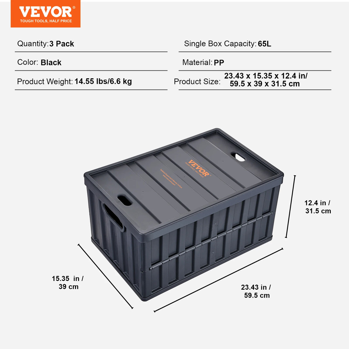 SucceBuy Collapsible Storage Bins With Lids Stackable Utility Crates