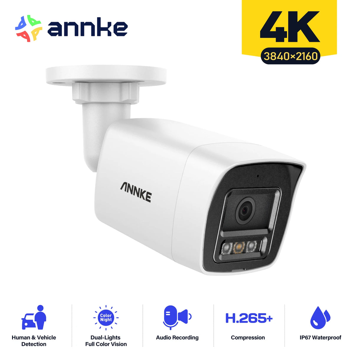 Annke 4K 8MP Outdoor POE Bullet Camera With AI Detection