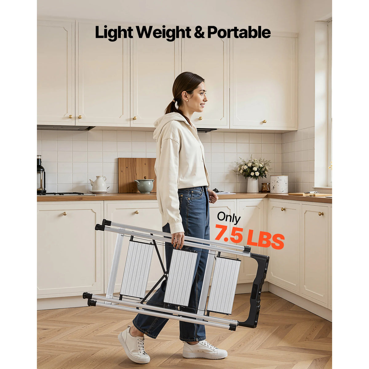 SucceBuy 3/4/5/6 Step Ladder Folding Step Stool with Anti-Slip Pedal and Comfort Handgrip 330 lbs for Kitchen Household & Office