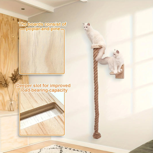 CZBNYX Wall Mounted Cat Climbing Tower With Rope Scratching Post