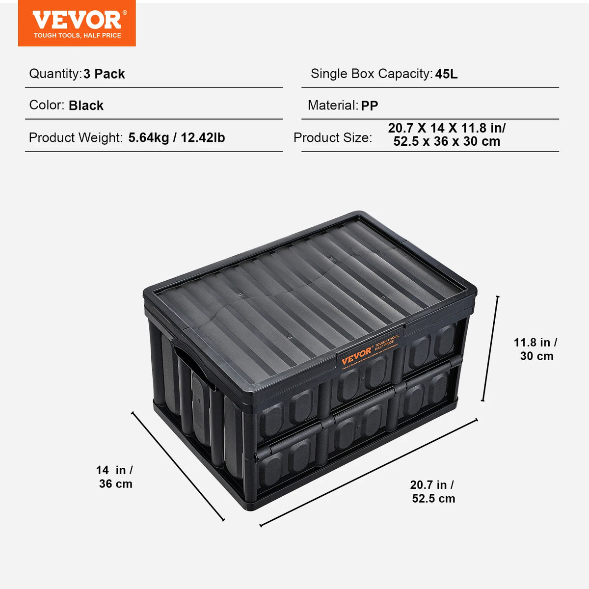 SucceBuy Collapsible Storage Bins With Lids Stackable Utility Crates