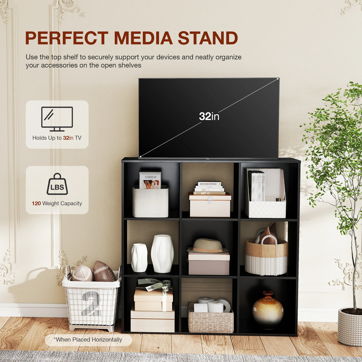 JHK Modern Wooden Cube Storage Organizer Home Office Bookcase