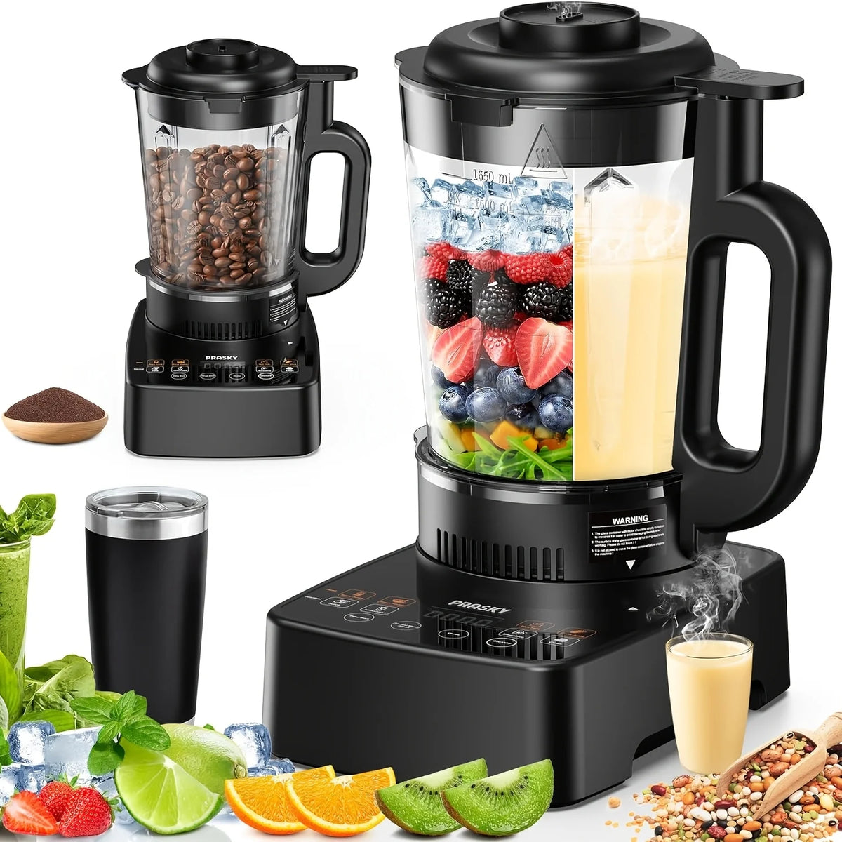 Prasky 2400W Heating Blender Heavy Duty Auto Clean Professional