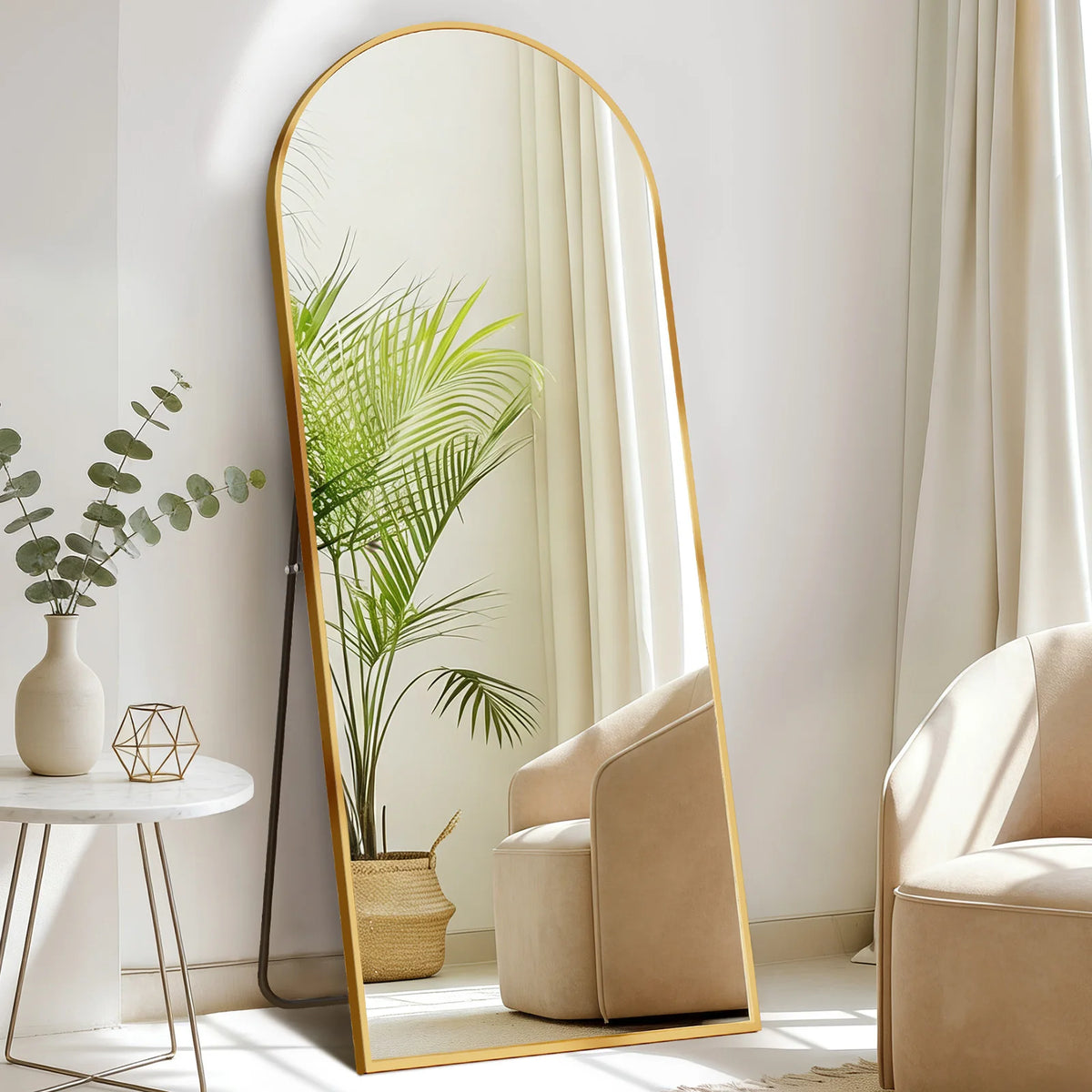 JHK Full Length Mirror With Premium Aluminum Frame Wall Mount
