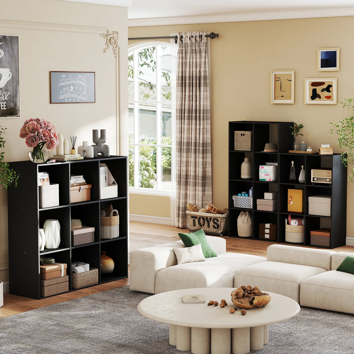 JHK Modern Wooden Cube Storage Organizer Home Office Bookcase