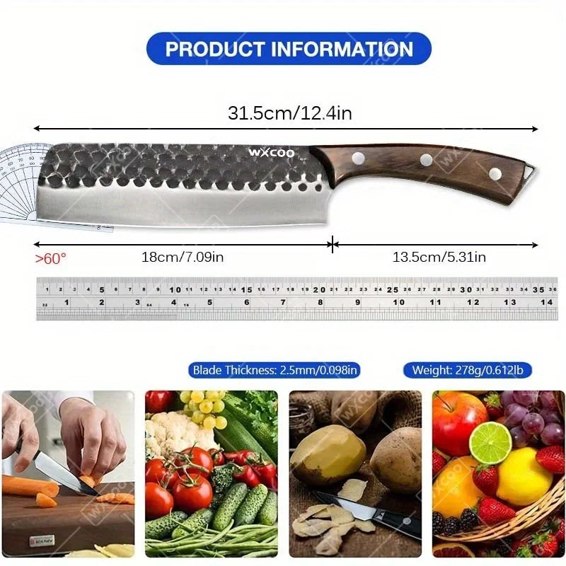 WXCOO 8 Piece Professional Kitchen Chef Knife Set Stainless Steel Forged