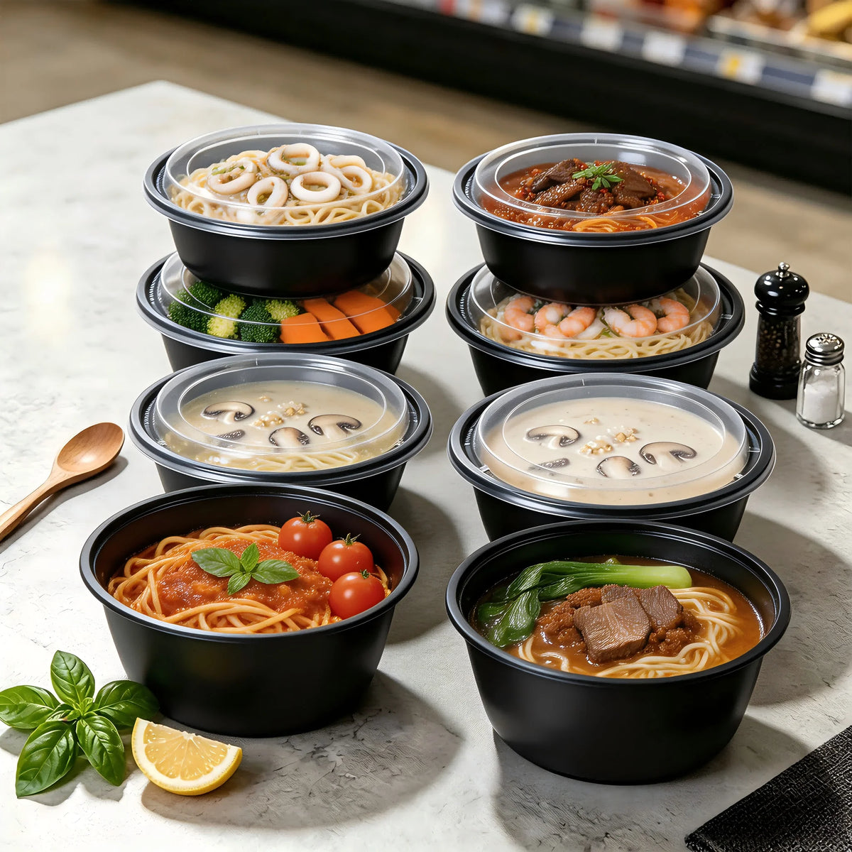 FOOKMEKAG Reusable Plastic Meal Prep Containers With Secure Lids