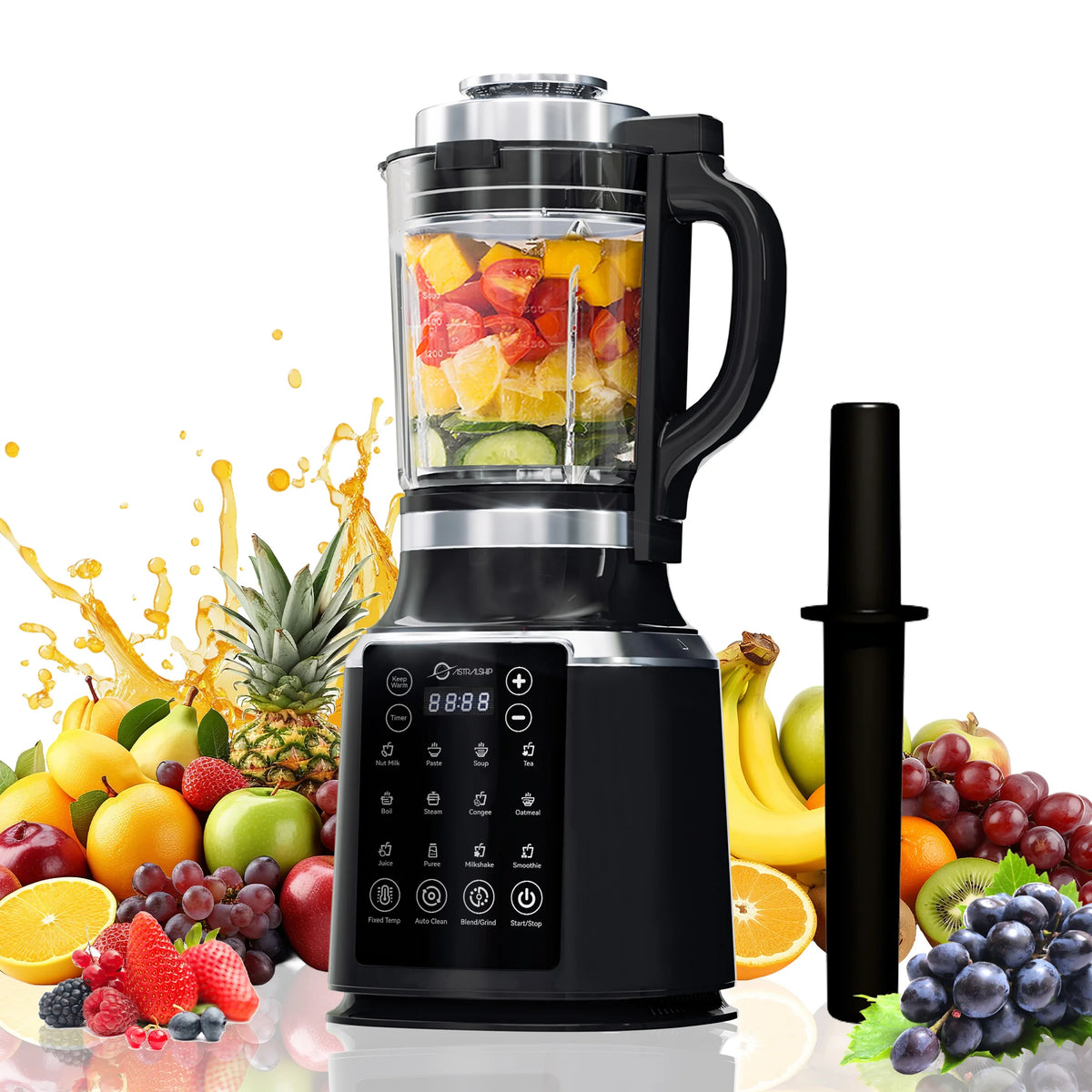 Astralship High Speed Countertop Blender With Glass Jar Auto Clean
