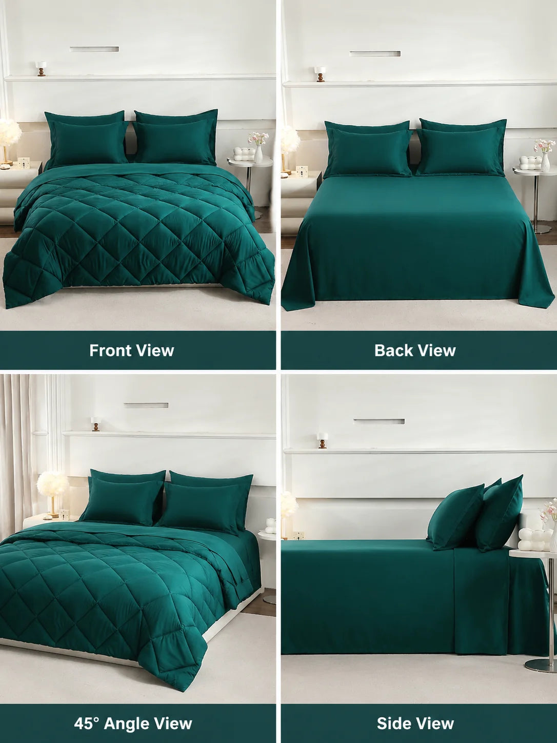 EasYum 5 Piece to 7 Piece Polyester Bedding Set Quilted