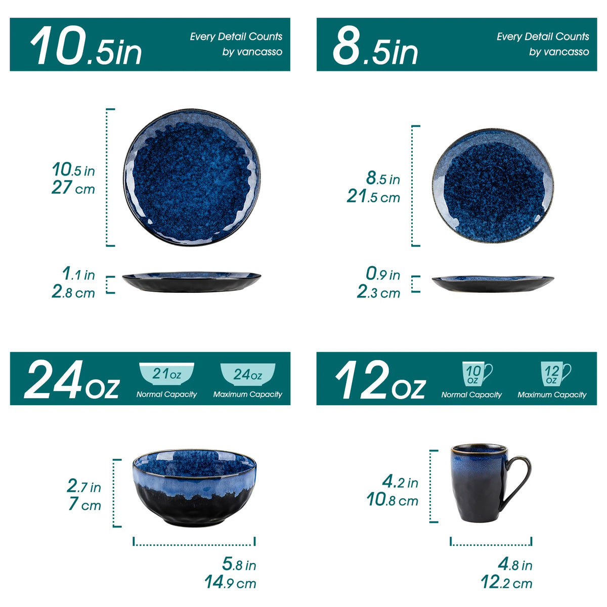Malacasa 16 32 48 DinnerwareSet For 4 8 12 MicrowaveSafe