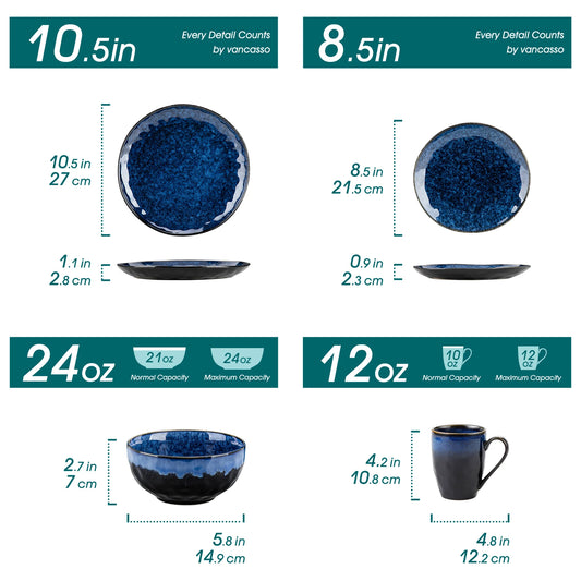 Malacasa 16 32 48 DinnerwareSet For 4 8 12 MicrowaveSafe