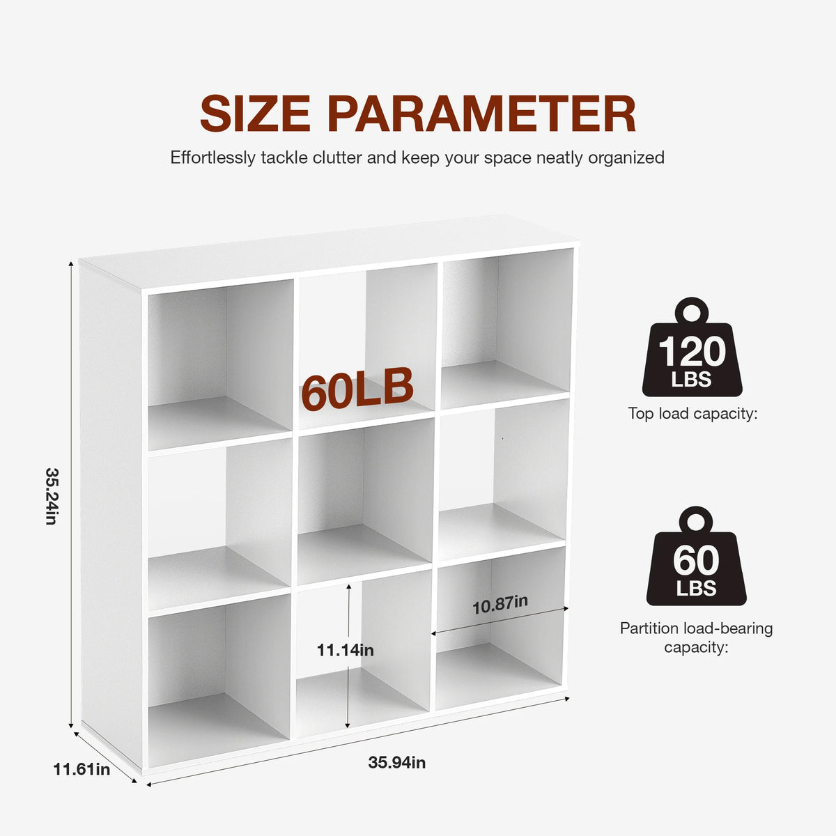 JHK Modern Wooden Cube Storage Organizer Home Office Bookcase
