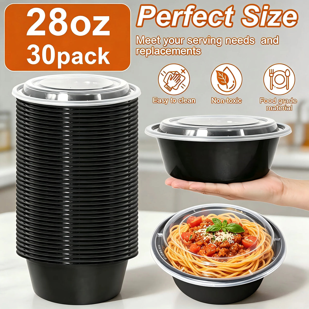 FOOKMEKAG Reusable Plastic Meal Prep Containers With Secure Lids