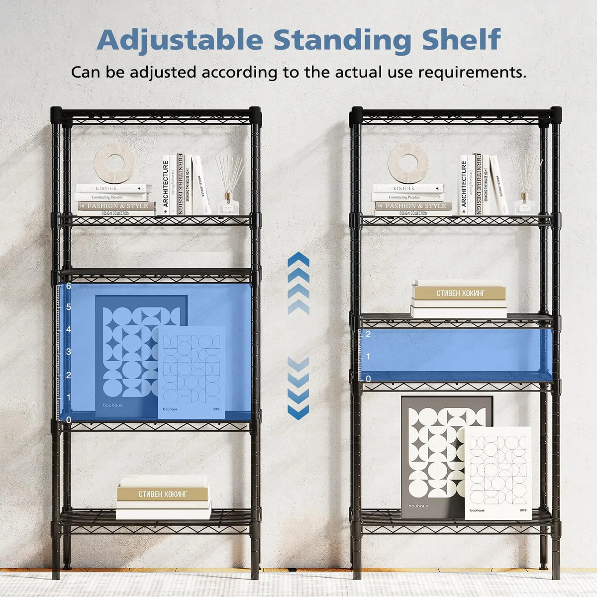 JHK Adjustable Metal Wire Storage Shelf Organizer For Home Kitchen