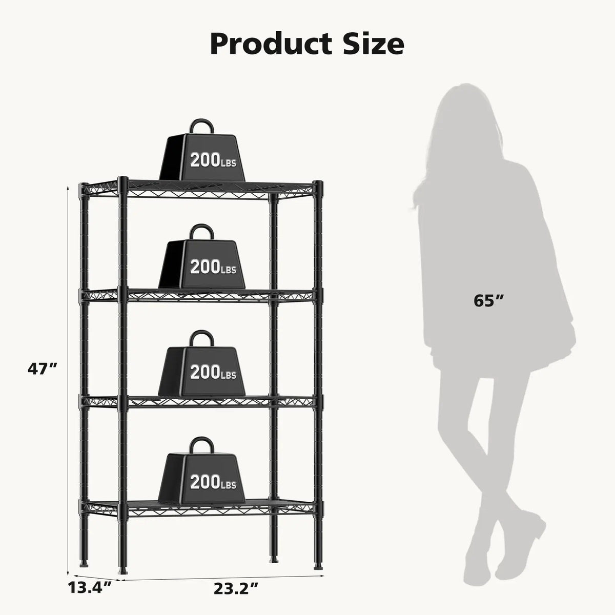 JHK Adjustable Metal Wire Storage Shelf Organizer For Home Kitchen