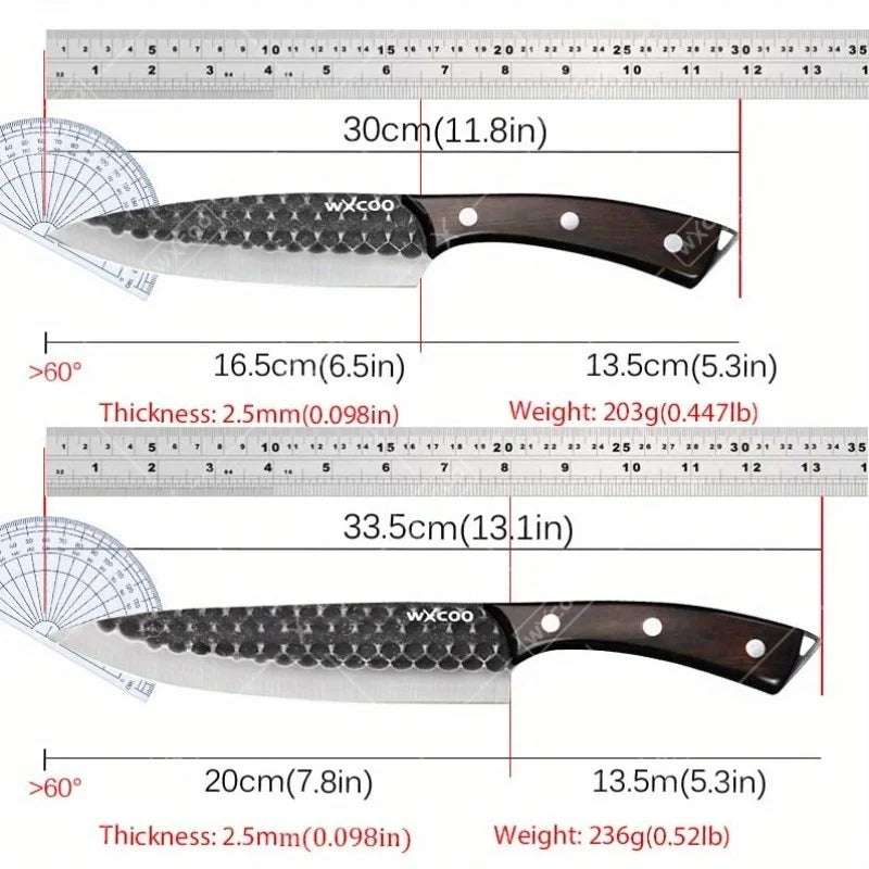 WXCOO 8 Piece Professional Kitchen Chef Knife Set Stainless Steel Forged